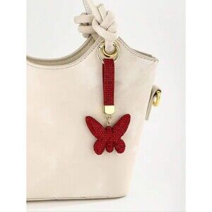 Rhinestone Butterfly Keychain / Bag Charm Purse Accessories Red Diamond
